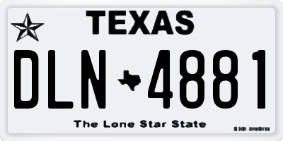 TX license plate DLN4881