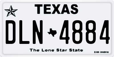 TX license plate DLN4884