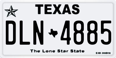 TX license plate DLN4885