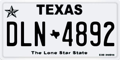 TX license plate DLN4892
