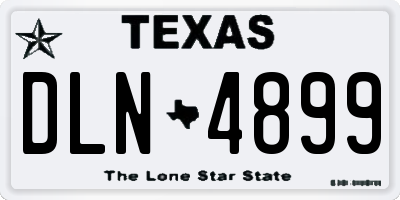 TX license plate DLN4899
