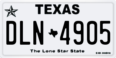 TX license plate DLN4905