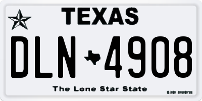 TX license plate DLN4908