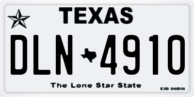 TX license plate DLN4910