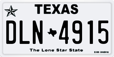 TX license plate DLN4915