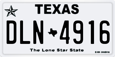TX license plate DLN4916