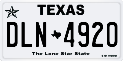 TX license plate DLN4920