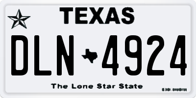 TX license plate DLN4924