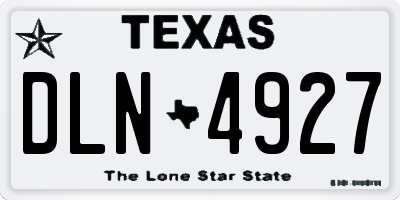 TX license plate DLN4927