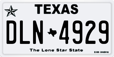 TX license plate DLN4929