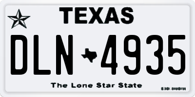 TX license plate DLN4935