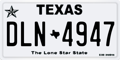 TX license plate DLN4947