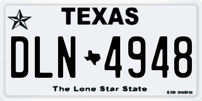 TX license plate DLN4948