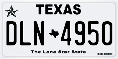TX license plate DLN4950