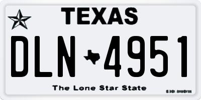 TX license plate DLN4951