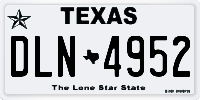 TX license plate DLN4952