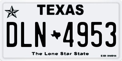 TX license plate DLN4953