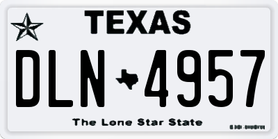 TX license plate DLN4957
