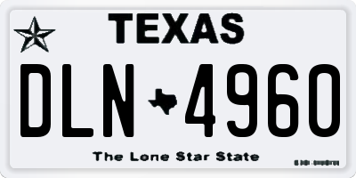TX license plate DLN4960