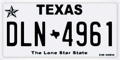 TX license plate DLN4961