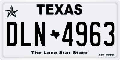 TX license plate DLN4963