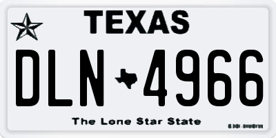 TX license plate DLN4966