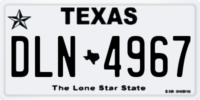 TX license plate DLN4967