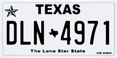 TX license plate DLN4971