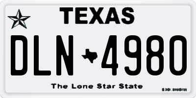 TX license plate DLN4980
