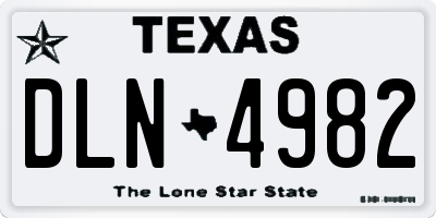 TX license plate DLN4982