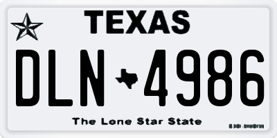 TX license plate DLN4986