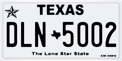TX license plate DLN5002
