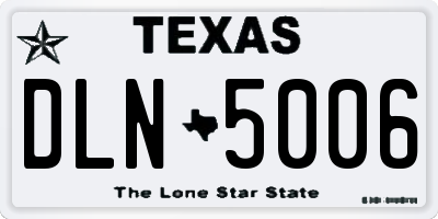 TX license plate DLN5006