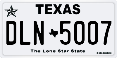 TX license plate DLN5007