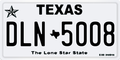 TX license plate DLN5008