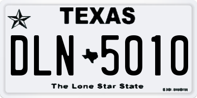 TX license plate DLN5010