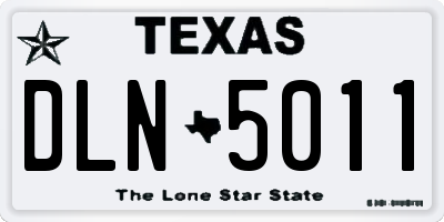 TX license plate DLN5011