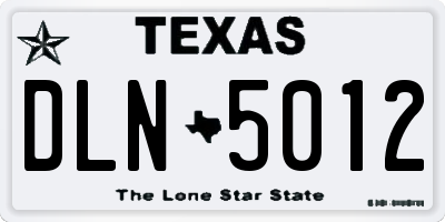 TX license plate DLN5012