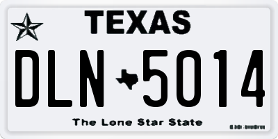 TX license plate DLN5014