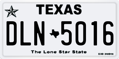 TX license plate DLN5016