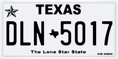 TX license plate DLN5017