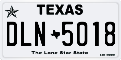 TX license plate DLN5018