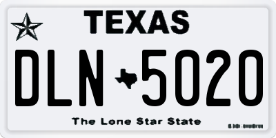 TX license plate DLN5020