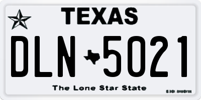 TX license plate DLN5021