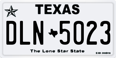 TX license plate DLN5023