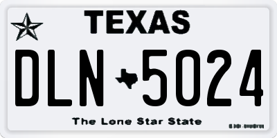 TX license plate DLN5024