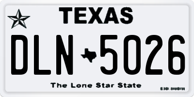 TX license plate DLN5026