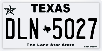TX license plate DLN5027