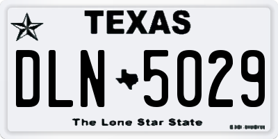 TX license plate DLN5029