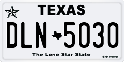 TX license plate DLN5030